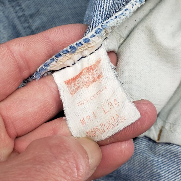 Vintage 90s Levis 558 Orange Tab Blue Jeans Mens size 34 X 34. Light medium wash - Picture 3 of 13